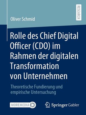 cover image of Rolle des Chief Digital Officer (CDO) im Rahmen der digitalen Transformation von Unternehmen